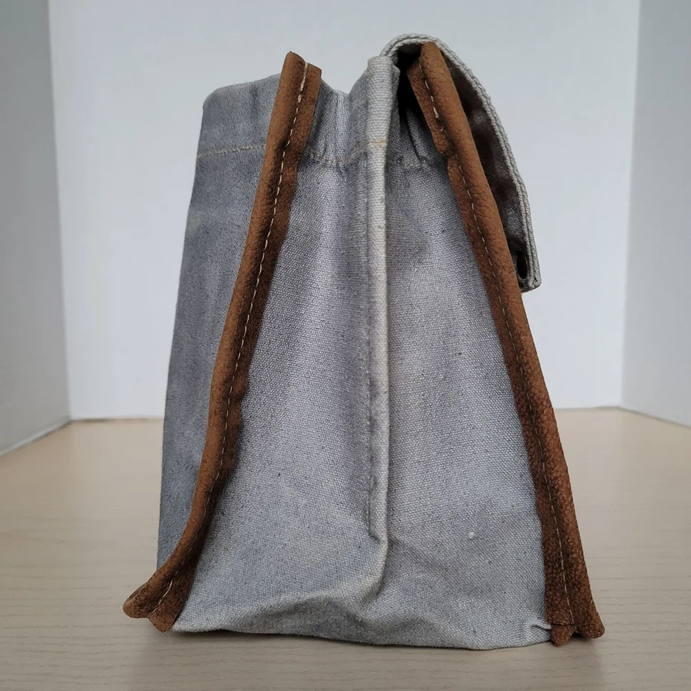 Clea Ray Canvas Beer/Bottle Tote Carrier Made with Recycled Leather and Canvas